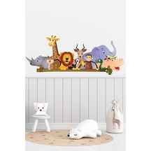 Şirin Hayvanlar Duvar Sticker 115x45 Cm