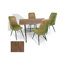 Japon - Çırağan Masa Takımı - 80x140 Werzalit, Wermodin Ve Allzalit Tabla - Rustic Dark - Kapiçino Çok Renkli
