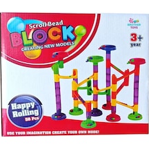 Scroll Bead Blok Top Yuvarlama Oyunu 58 Parça Eğitici Zeka Oyuncağı Marble Run Seti 3+ Yaş