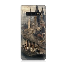 Samsung Galaxy S10 Uyumlu Liman Şehri Desenli Silikon Kılıf