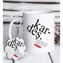 Kişiye Özel Kardeş Anlamı Beyaz Kupa Ve Anahtarlık Seti