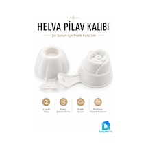 2 Li Pilav Ve Helva Kalıbı Seti Yuvarlak Ve Çiçek Desenli Beyaz