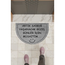 Rugmood Modern Dijital Paspas Gri Güzel Günler İçin Müsaitim Paspas - Kapı Önü Paspası