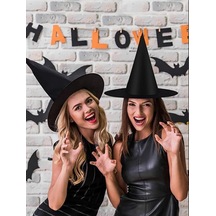 Halloween Cadı Şapkası Yetişkin Siyah Ast6746