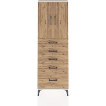 Arges Dolap 2 Raflı 5 Çekmeceli 2 Kapaklı 60x30x182 Aytaşı-çam Aytaşı