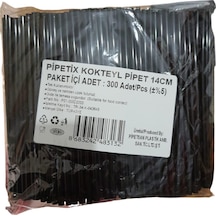 Selanikli Kıl Pipet Çap:4 Mm Boy:14 Cm Paket:300 Lü Siyah İnce Pipet