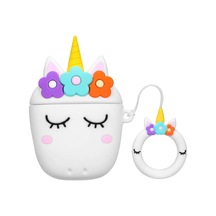 Bipower Apple Uyumlu AirPods 1-2 Kılıf Unicorn Beyaz