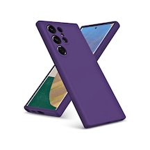Samsung Galaxy S25 Ultra Uyumlu Silikon Kılıf - Pastel Renk Tonu Kamera Korumalı Kapak - Mor