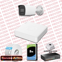 Provzen Hikvision 1 Kameralı 6mp Ip Colorvu 3.0 Güvenlik Sistemi Aı İnsan Araç Algılama Çift Yönlü Ses Ve Işıklı Alarm