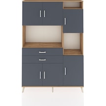 Arges Dolap 9 Raflı 2 Çekmeceli 6 Kapaklı 132x30x195 Çam-antrasit/antrasit Antrasıt/antrasıt