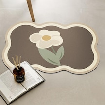 Gri Tezgah Bulaşık Bardak Kurutma Mat Mutfak Sofra Drenaj Pedi Emici Baskılı Kahve Makinesi Drenaj Mat Masa Placemat Dekor Gri