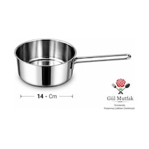 Gül Mutfak Sütlük Sosluk Kaçerola Yumurta Haşlama 14 Cm Paslanmaz Çelik