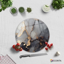 Decorita Cam Kesme Tahtası | Stark Mermer Görünümlü | Çap2cm