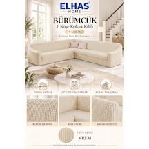 Bürümcük Eteksiz L Köşe Koltuk Örtüsü. 7 Kişilik Esnek, Köşe Koltuk Kılıfı. Toplam Uzunluk 550cm Krem - 796363643 Krem