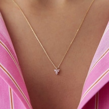 Tria Pembe Minimal Kolye Sarı