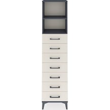 Arges Dolap 2 Raflı 7 Çekmeceli 44x30x182 Antrasit-aytaşı Antrasit