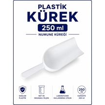 Plastik Kürek Beyaz - 250 ml - Dibi Düz - Numune Küreği