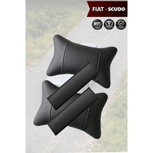 Fiat Scudo Uyumlu Set Siyah Deri Yastık Deri Kemer Koruyucu Lüks