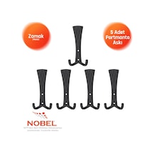 Emet Portmanto Askısı, Metal Vestiyer Askısı, Matsiyah, Duvar Ve Dolap Askılığı 5'li Set Vidalı Matsi Yah