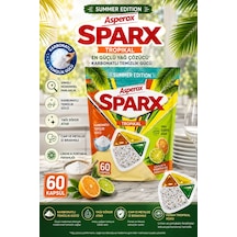 Asperox Sparx Tropikal Bulaşık Makinesi Kapsülü 60 Lı Karbonatlı Güçlü Yağ Çözücü, Narenciye Ferahlığı, Summer Edition