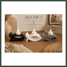 Bezos 3d Baskı 3lü Balık Figürlü Dekoratif Mumluk Seti - Tealight Mumluk, Modern Ev Ve Ofis Dekoru Nhr