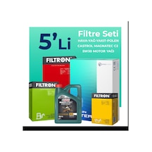 Filtron Citroen C4 1.6 Dizel Filtre Bakım Seti Castrol Motor Yağlı (2004-2011) 5 Li