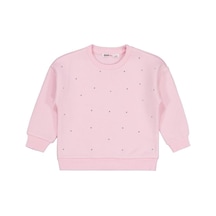 Civil Girls Serpme Taş Baskılı 2-5 Yaş Sweatshirt Pudra