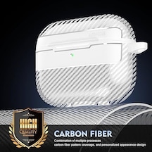 Airpods Pro 3. Nesil Uyumlu Karbon Fiber Hybrid Polymer Technology Premium Kulaklık Kılıfı Şeffaf