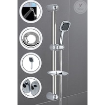 Yayke Kare Sürgülü Duş Takımı Seti Duş Hortumu Ve Duş Başlığı