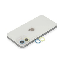 Apple iPhone Uyumlu 12 Renkli Kamera Lens Koruma Cam - Sarı-mavi