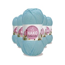 5 Adet Cotton Lüks Yelek Tunik Kazak Bluz Hırka İpi Yünü Buz Mavi 97564
