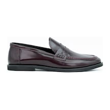 Tuna Hakiki Deri Eva Taban Toka Detaylı Loafer Kadın Ayakkabı - Z126-16 Bordo