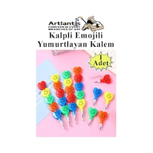 Kalpli Emoji Yumurtlayan Kurşun Kalem 1 Adet Eğlenceli Hediyelik Kurşun Kalem Gülen Yüzlü Kurşun Kalem Karne Hediyesi Çok Renkli