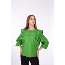 No 31 Nervürlü Bluz-yeşil