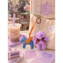 Sevgiliye Hediye Çanta Aksesuar Peluş Sevimli Ayıcık & Kanatlı At & Kedili Kanca Charm Aksesuar Süsü Çok Renkli