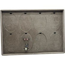 Yerli Üretim Süet Kumaş Dakka Model Bej Renk 34-24 Cm Ayaklı Üçlü Set Tabla Stand