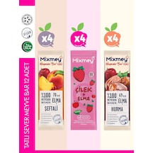 Mixmey Tatlı Sever Meyve Barı – 12 Adet | Atıştırmalıklar – Vegan, Glutensiz (20GR X 12 ADET)