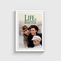 Life Is Beautiful 1997 Film Posteri Tablo Çerçeveli Poster Duvar Dekorasyonu Beyaz Çerçeveli Tablo Beyaz Çerçeveli Tablo Dn11d311beyaz