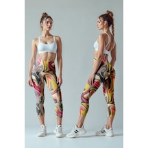 Jolt Kadın Desenli Uzun Tayt Model No : 027 Çok Renkli