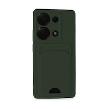 Xiaomi Redmi Note 13 Pro 4g Uyumlu Kılıf Kelvin Kartvizitli Silikon - Koyu Yeşil
