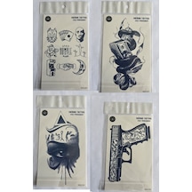 Güç 4 Adet Birden3 Hafta Kalıcı Geçici Yapıştırma Dövme 18x11 Cm