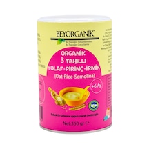 Beyorganik Bebek Ek Gıdası Organik 3 Tahıllı Yulaf Pirinç İrmik +6ay
