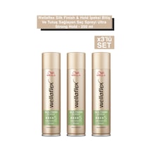 Wellaflex Silk & Finish Hold İpeksi Görünümlü Tutuş Sağlayan Saç Spreyi 250 ML X3 Adet
