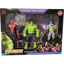 Yenilmezler Işıklı Batman - Hulk -  Örümcek Adam  3'lü Avengers