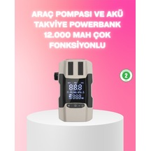 Northcity Çok Fonksiyonlu Araç Hava Pompası Ve Akü Takviye Powerbank 12.000 Mah - Acil Durum Çözümü
