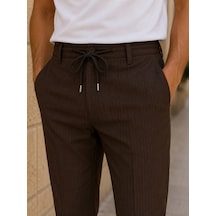 Danger Erkek Comfort Fit Kahverengi Çizgili Jogger Pantolon Esnek Kumaş 0247dngr Lacivert