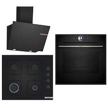 Bosch Black Deluxe HBG7764B1 4D Hot Air - POP6C6P31O 3D Fry - DWK66PJ60T 3 Lü Ankastre Set 609