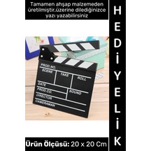Sinema Dekoratif Çalışma Odası Ev Ofis Hediyelik Süs Eşya Nostaljik Retro Yazı Yazılabilir Ahşap Şı