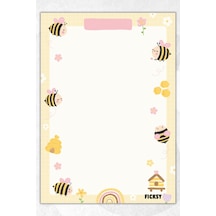 A5 Arı Bloknot Çizgisiz Defter - 50 Yaprak - Memopad - Notepad - Not Defteri - Not Kağıdı Sarı Sarı