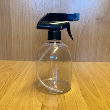 500 Ml Siyah Tetik Spreyli Şeffaf Tombul Plastik Şişe , 500 Cc Spreyli Plastik Şişe X 4 Adet